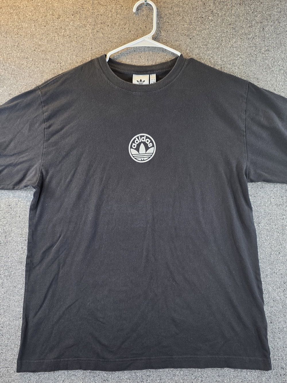 Adidas Originals Men’s Large Black Trefoil Circle Logo T-Shirt Tee